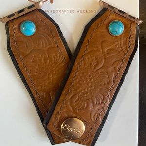 Spark*l band Apple Watch band leather and turquoise S